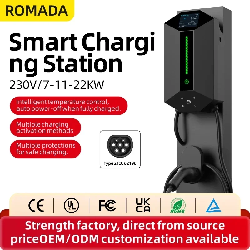 Home Ev Charger - Carregador inteligente para veículos elétricos ROMADA,