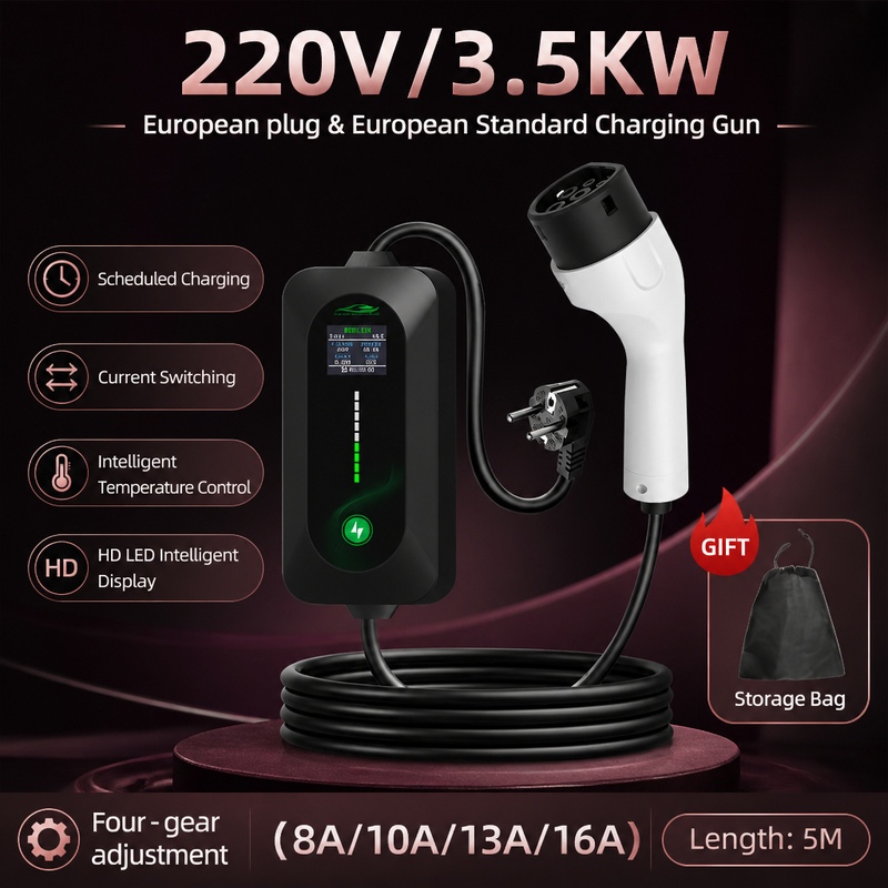 Portable Ev Charger - Carregador de Veículo Elétrico ROMADA 3.5KW