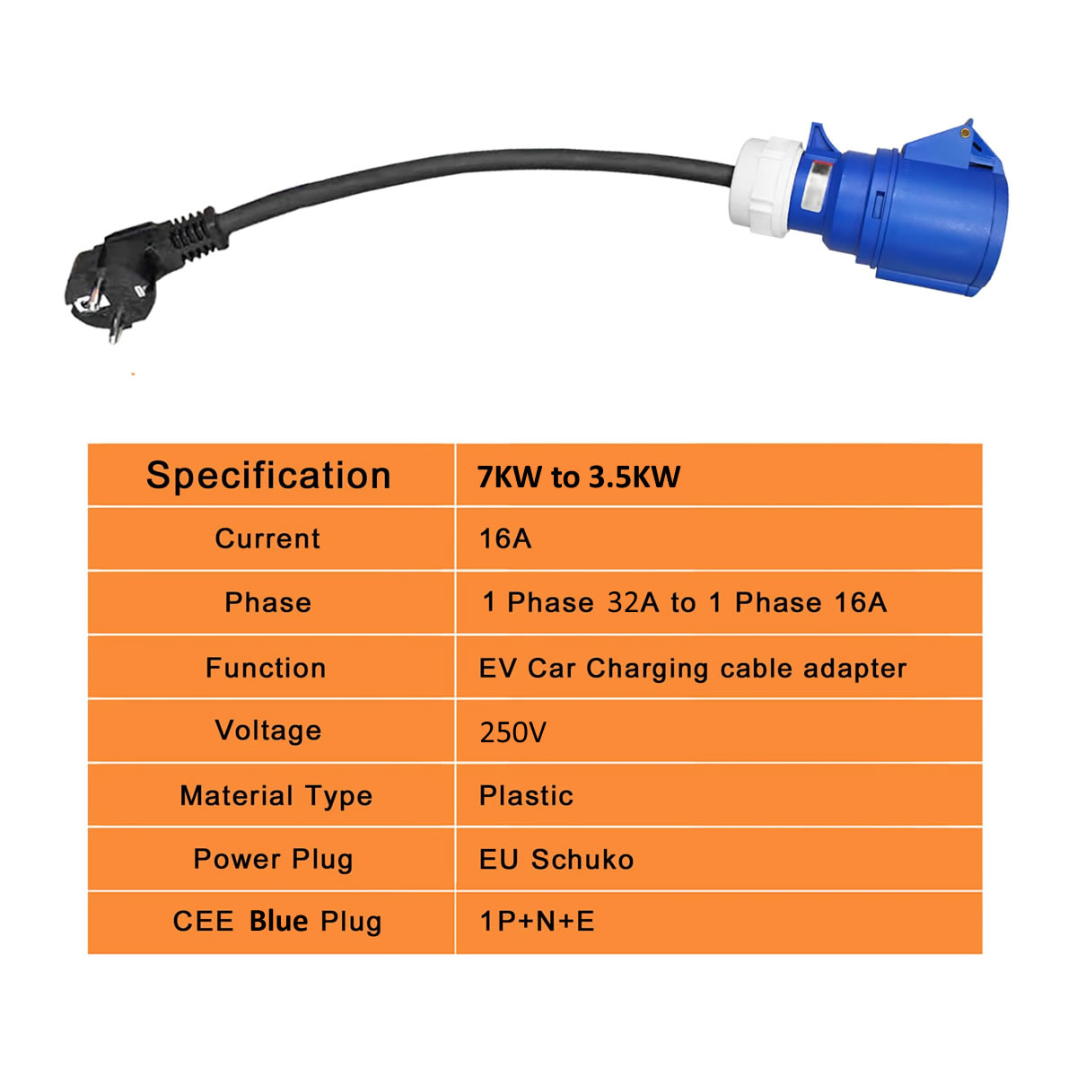 32a azul cee soquete para 16a  - Ev Charger Adapter avaliação e preço