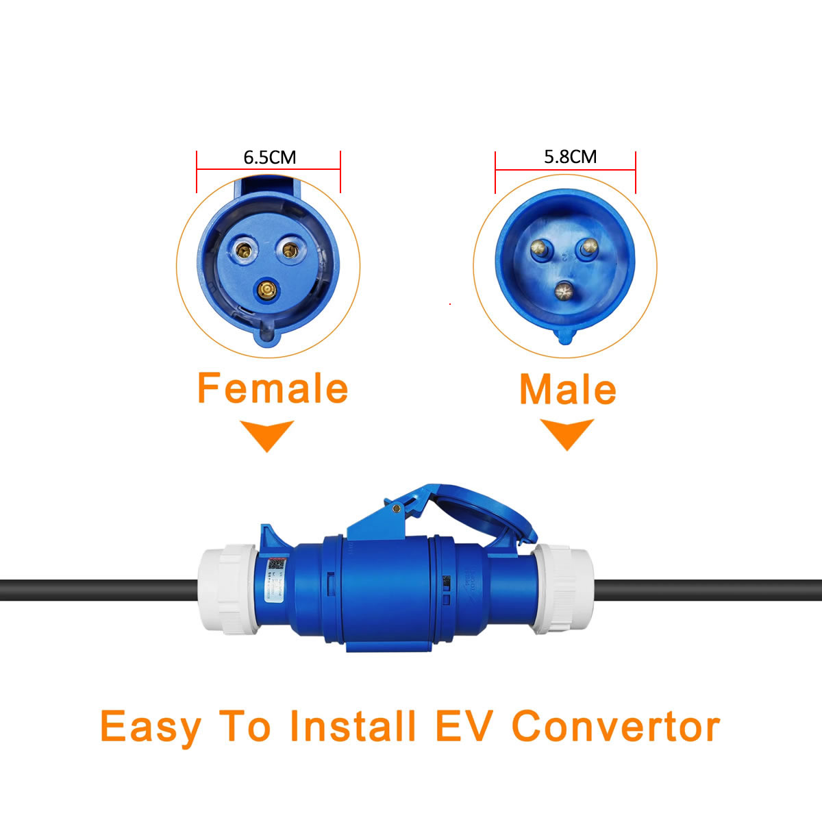 32a azul cee soquete para 16a  - Ev Charger Adapter avaliação e preço