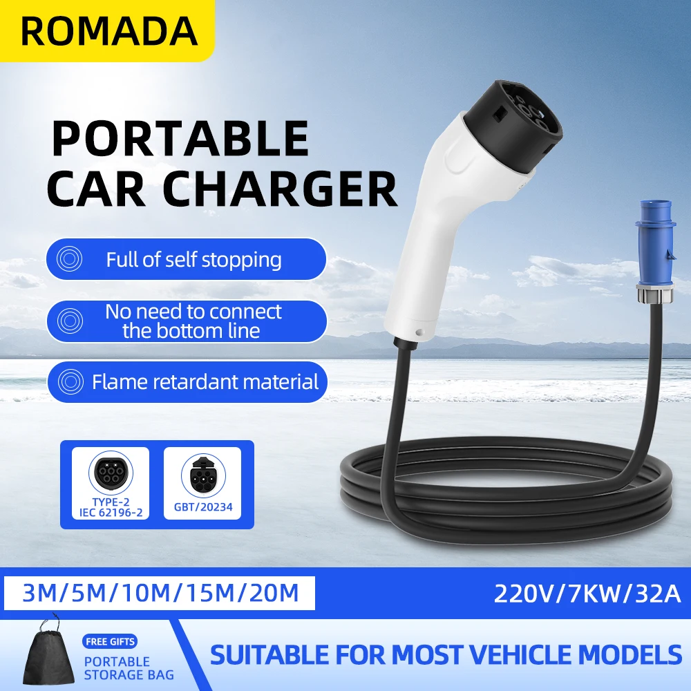 Romada type2 IEC62196-2 para v - Ev Charger Adapter avaliação e preço