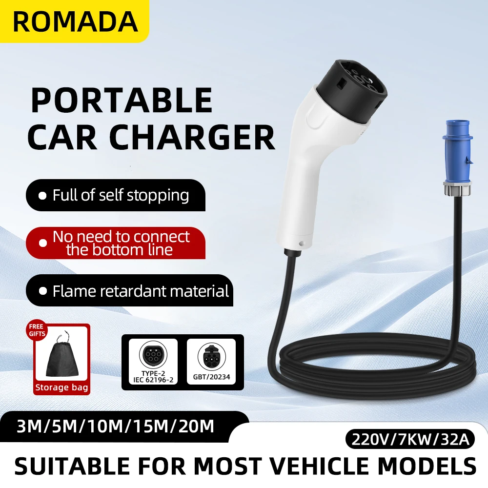 Romada type2 IEC62196-2 para v - Ev Charger Adapter avaliação e preço