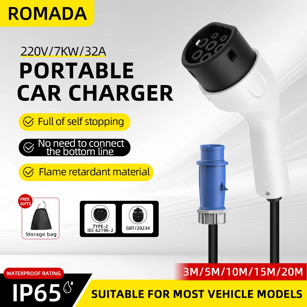 Romada type2 IEC62196-2 para v - Ev Charger Adapter avaliação e preço