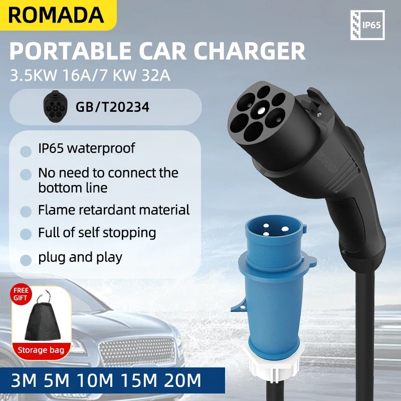 Carregador portátil ev para ve - Ev Charger Adapter avaliação e preço