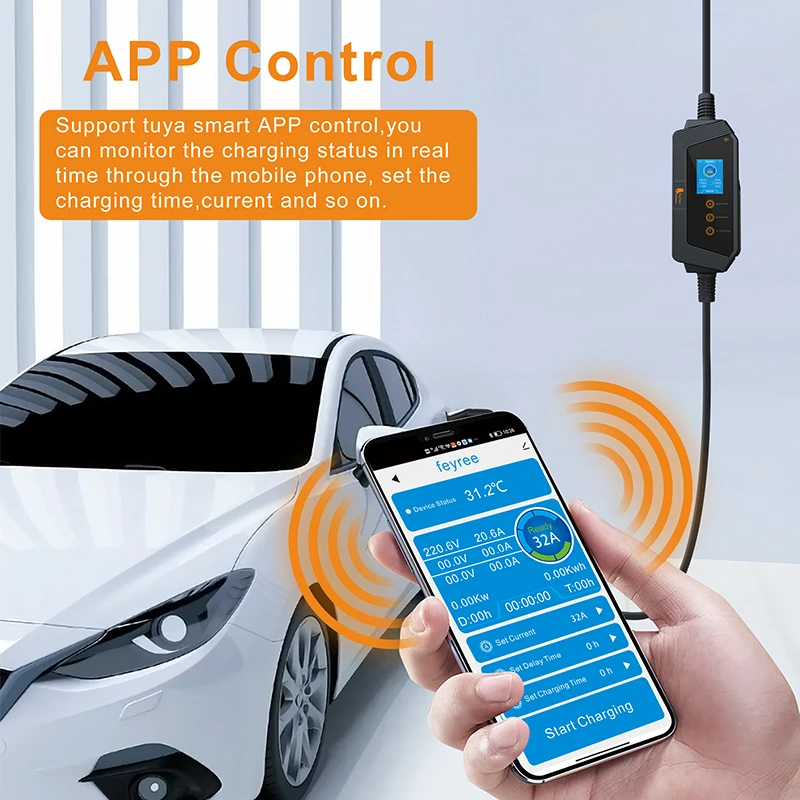 Carregador Portátil Feyree par - Portable Ev Charger avaliação e preço