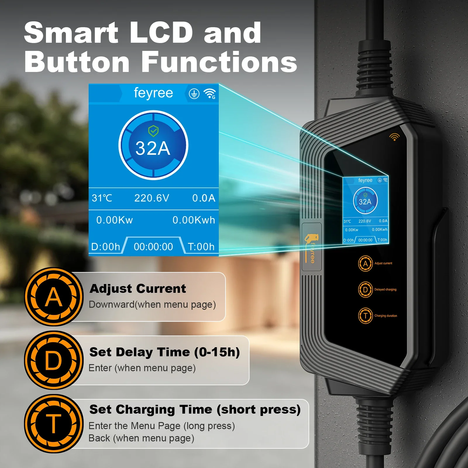 Carregador Portátil Feyree Tip - Portable Ev Charger avaliação e preço