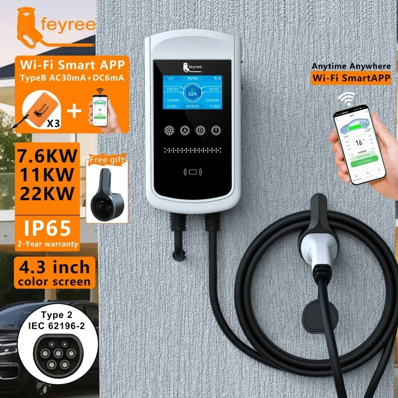 Carregador EV Feyree Tipo 2 32 - Wallbox Ev avaliação e preço