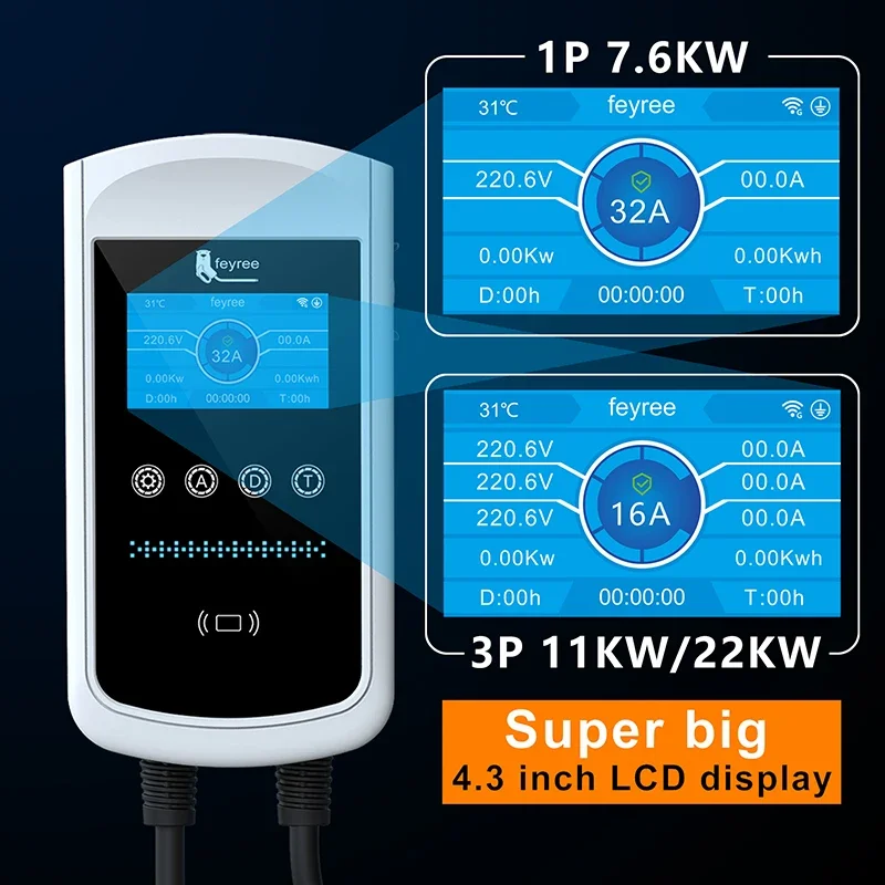 Carregador EV Feyree Tipo 2 32 - Wallbox Ev avaliação e preço